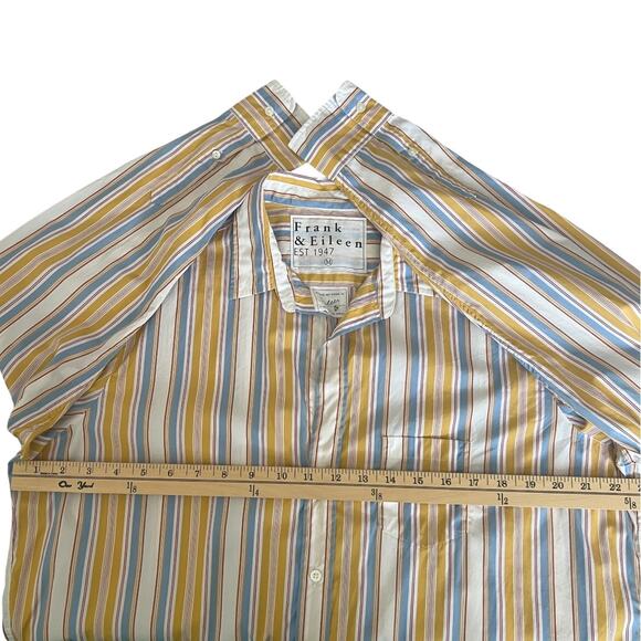 Frank & Eileen Gold Striped Multicolored Eileen Button Up Shirt Size M - Picture 10 of 13